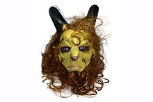 Маска Чудовище с рогами и волосами, латекс, искусственный волос, размер 28*30 см