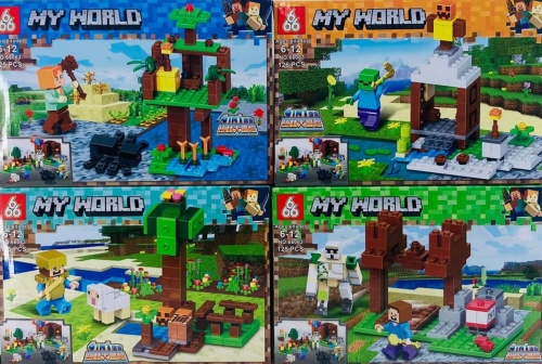 Конструктор 666 MY WORLD "Стив и Алекс строят 4в1" 66063, 125-126 деталей ЦЕНА ЗА 1 ШТУКУ!