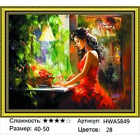 Алмазная мозаика Painting Diamond HWA5849, холст на подрамнике, круглые стразы, 40x50 см