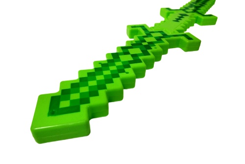 МЕЧ Майнкрафт MINECRAFT ДВУХСТОРОННИЙ зеленый Свет, Звук 62 см, на 3-х батарейках фото 6
