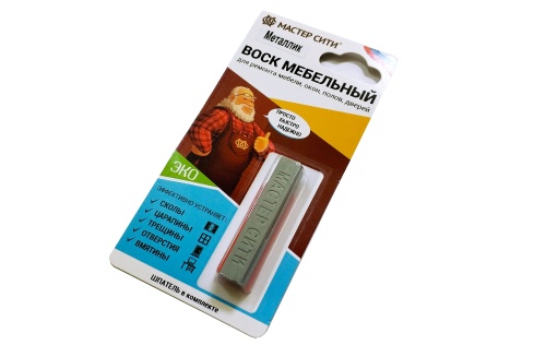 Воск мягкий мебельный Мастер Сити ДР МЕТАЛЛИК 702, брусок 9 г (на блистере) фото 3