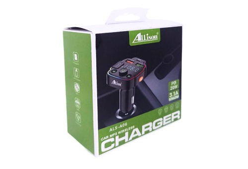 FM-трансмиттер автомобильный ALLISON ALS-A06 CAR MP3 CHARGER WIRELESS Bluetooth фото 3