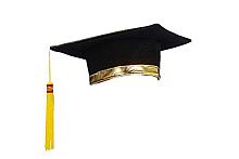 Шляпа ''Магистра'' с кисточкой черная 3397L, полиэстер, без размера