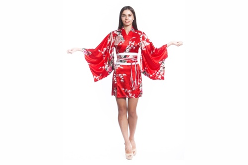Костюм Халат китайский женский (кимоно), красный полиэстер, размер 40-42 Костюм Халат китайский женский (кимоно), красный полиэстер, размер 40-42