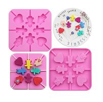 Форма силиконовая "Домик,Человечек,Сердце" для изготовления конфет на палочке 12,6 х 1,5 см, 8 ячеек