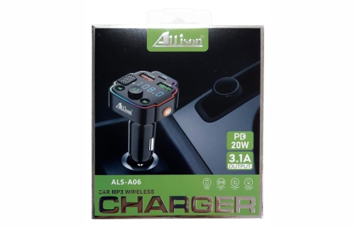 FM-трансмиттер автомобильный ALLISON ALS-A06 CAR MP3 CHARGER WIRELESS Bluetooth фото 2