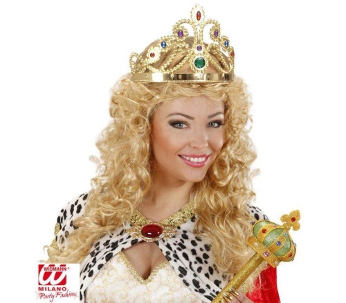 Корона Королева золото с камнями 45503, пластиковая, без размера
