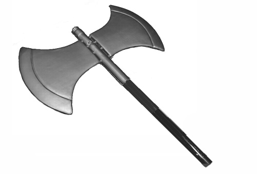 Топор двойной серый пластмассовый, карнавальный, размер 30*45 см