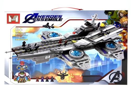 Конструктор MG HEROES ASSEMBLE "Мстители: Летающий авианосец Геликарриер" MG306, 778 деталей Конструктор MG HEROES ASSEMBLE "Мстители: Летающий авианосец Геликарриер" MG306, 778 деталей