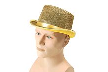 Цилиндр золотой BH467 2495L, волнистые края, искусственный фетр, высота 12 см, размер 56