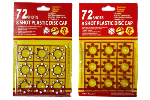 Пистоны для пистолета 72 Shot Plastic Disc Cap, 9*8=72 шт/блистер фото 2