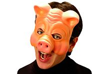 Полумаска Поросенок 5452М, розовый, синтетический материал, без размера