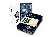 Карты для покера Fournier no 18 (2 standard index) Blue с пластиковым покрытием, синие, 54 штуки  Карты для покера Fournier no 18 (2 standard index) Blue с пластиковым покрытием, синие, 54 штуки