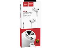 Наушники проводные вкладыши HOCO. M70 CARBON FIBER Bass Earphones with Mic с микрофоном, кабель 1,2м