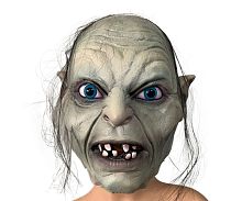 Маска Голлум из фильма "Властелин колец" бежевый латекс, искусственный волос