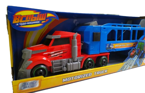 ВСПЫШ АВТОВОЗ MOTORIZED TRUCK 84*28*16 см + 2 машинки фото 5