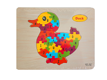 Пазлы деревянные ЖИВОТНЫЕ Утка, на фанерной площадке (MIF)