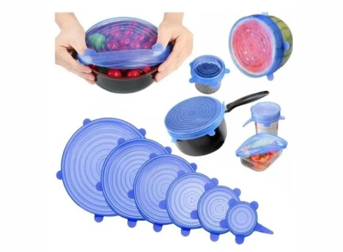 Набор силиконовых крышек SILICONE SEALING LIDS, 6 штук, цвет Синий 680575