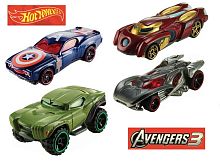 Набор машинок Хот Вилс Hot Wheels Мстители AVENGERS 3, 4 шт в коробке