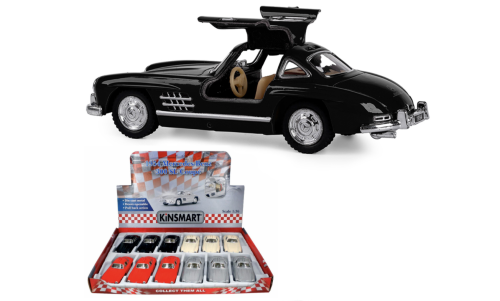 Машина модель Mercedes-Benz 300SL 1954 1:36 металлическая, черная фото 2