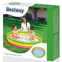 Детский надувной бассейн BESTWAY "Лето" с надувным дном 152х30см, 211л, от 2 лет, уп.6