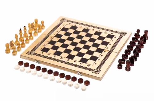 Настольная игра 2 в 1 "Шахматы, Шашки" 40*20*3,6 см (ОЛ) фото 4