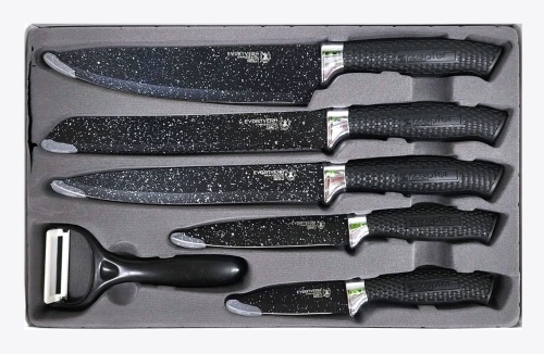 Набор кухонных ножей EVDRTVERH KITCHEN KS-7, подарочный, 6 предметов