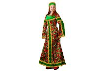 Костюм Сударыня (сарафан) 2021, хохлома зеленая, полиэстер, размер 46, рост 170