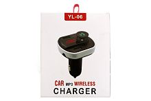 FM-трансмиттер автомобильный YL-06 CAR MP3 WIRELESS CHARGER Bluetooth 2 USB