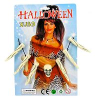 Бусы "Кости" белый пластик, длина 51 см