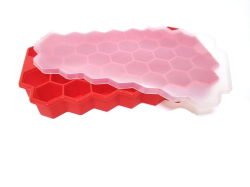 Форма силиконовая для льда "СОТЫ" с крышкой Vetta, 37 ячеек, размер 20х12 см