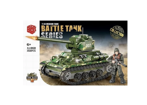 Конструктор BBlock Battle Tank Series "Танк Т-34" XJ-868D, 458 деталей Конструктор BBlock Battle Tank Series "Танк Т-34" XJ-868D, 458 деталей