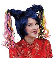 Парик с цветными хвостиками 74152, синтетическое волокно, длина 33 см