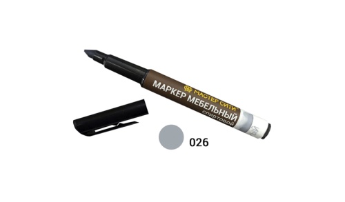Маркер мебельный спиртовой "Мастер сити ДР" 026 СЕРЫЙ, 3 мл (блистер) фото 2