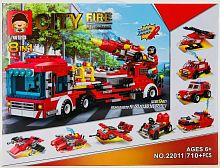 Конструктор CITY FIRE "Пожарная машина с брандспойтом 8в1" 22011, 710 деталей
