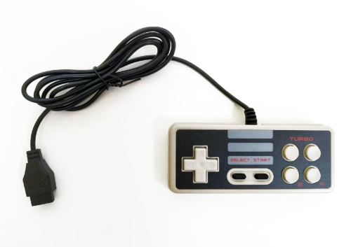 Джойстик 8bit Controller NES (квадратный) 9р узкий разъем (серый)