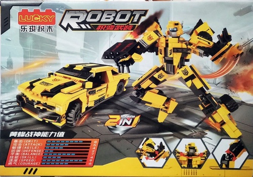 Конструктор LUCKY ROBOT "BEE Racing Бамблби 2в1" 55031, 527 деталей фото 3