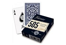 Карты для покера Fournier no. 505 Blue с пластиковым покрытием, красные, 54 штуки 