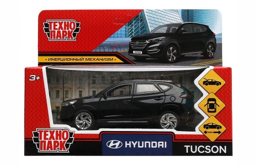 Машина "Hyundai Tucson" черная, металлическая 12 см в коробке фото 2