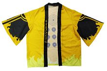 АНИМЕ Naruto Кимоно Хаори РИКУДОО СЭННИН 六道仙人 Мишень на желтом фоне черные рукава, размер 44-46