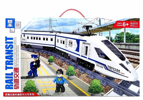 Конструктор ZHE GAO RAIL TRANSIT Пассажирский скоростной поезд High Speed TR0318A QL0318, 513 детал. Конструктор ZHE GAO RAIL TRANSIT Пассажирский скоростной поезд High Speed TR0318A QL0318, 513 детал.
