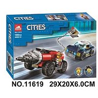 Конструктор CITIES "Полицейская погоня за бурильщиком" 11619, 190 деталей