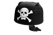 Бандана пирата с хвостиком SX618, черный фетр, полиэстер, размер 56