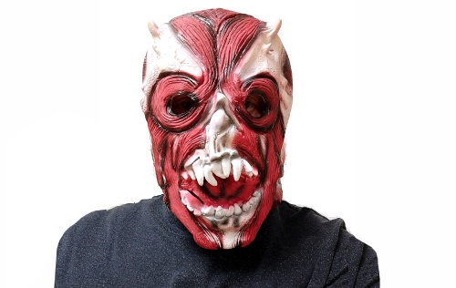 Маска Монстр - Дьявол 8293M, красный латекс, взрослая
